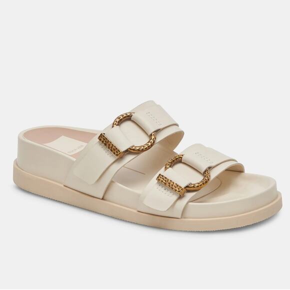 Dolce Vita Shoes - Dolce Vita Soya Leather Slip On Open Toe Platform Sandals White Women's Size 8.5